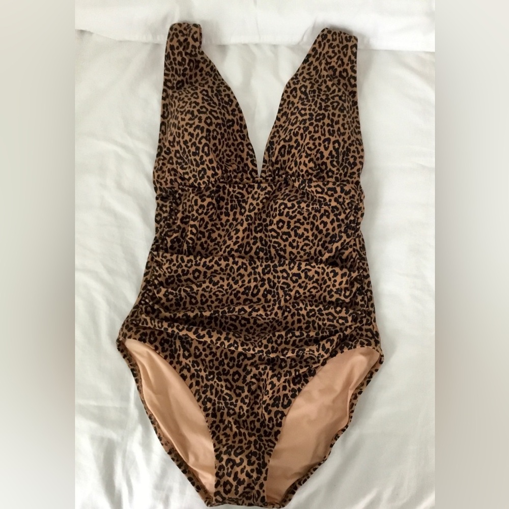 J. Crew Leopard Print Medium One-Piece Swimsuit NWT